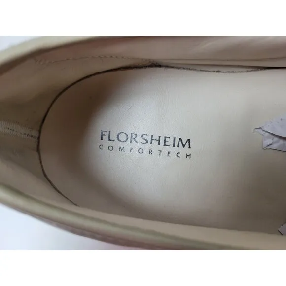 Florsheim Mens Riva Beige Leather Moc Toe Loafers 17088 Sz 12 3E