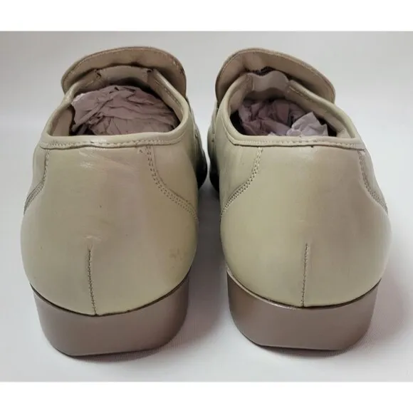 Florsheim Mens Riva Beige Leather Moc Toe Loafers 17088 Sz 12 3E