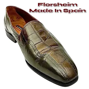 Florsheim Vintage Mens Vincent Olive-Brown Leather Loafer Size 10 3E Pre-Owned