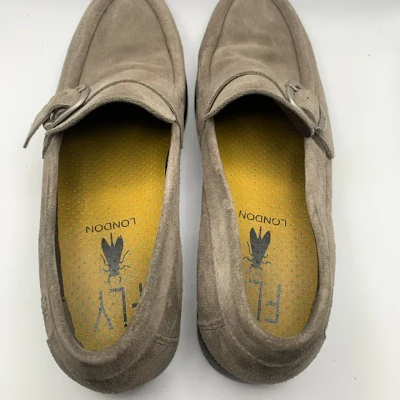 Fly London Mens Gray Suede Slip‎ On Loafers EU 42 US 9 Shoes