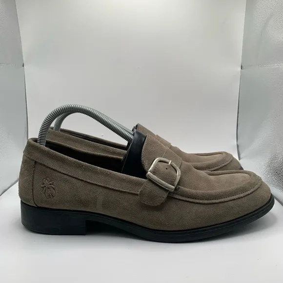 Fly London Mens Gray Suede Slip‎ On Loafers EU 42 US 9 Shoes
