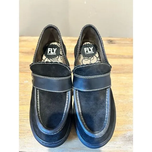 Fly London Wend Pump Suede Loafers