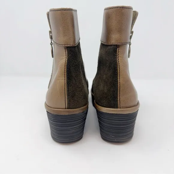 Fly London Yime Patchwork Wedge Ankle Boots