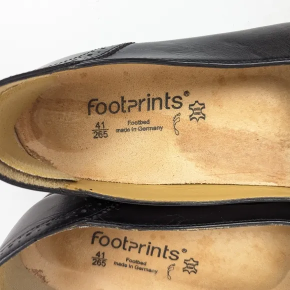 Footprints by Birkenstock Black Leather Round Toe Loafers Size 41