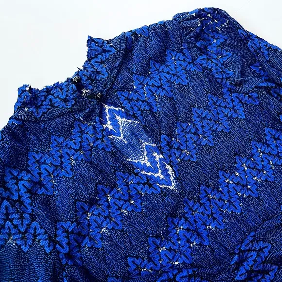 FP Free People Women’s Simone Lace Mini Dress in Blue / Black (XS)