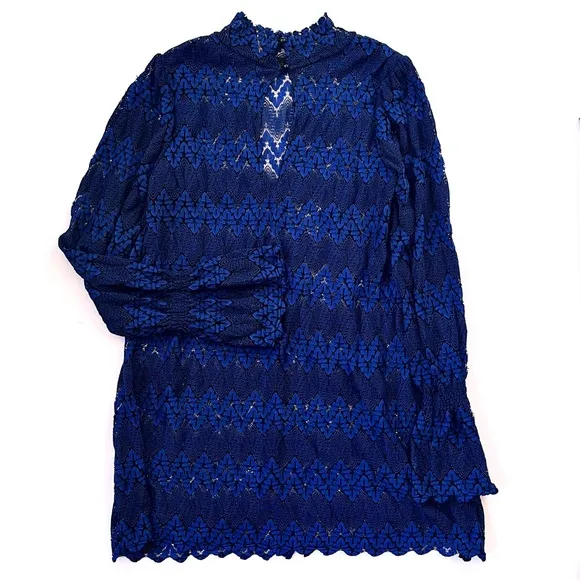FP Free People Women’s Simone Lace Mini Dress in Blue / Black (XS)