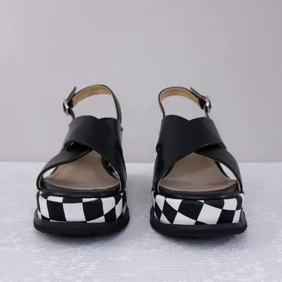 Francesco V. Slingback Platform Wedge Sandals ~ Vera Pelle