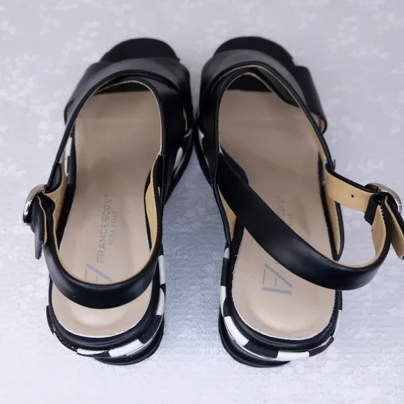 Francesco V. Slingback Platform Wedge Sandals ~ Vera Pelle