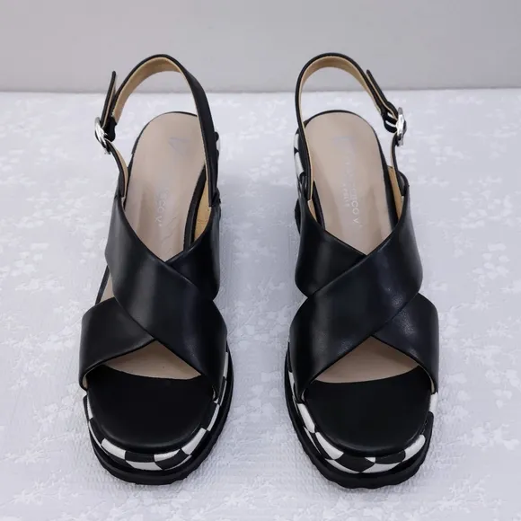 Francesco V. Slingback Platform Wedge Sandals ~ Vera Pelle