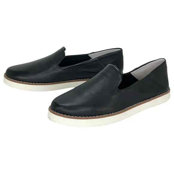 Franco Sarto Iconic Black Leather Womens Loafers Size 5M