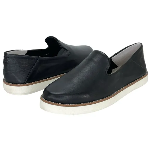 Franco Sarto Iconic Black Leather Womens Loafers Size 5M