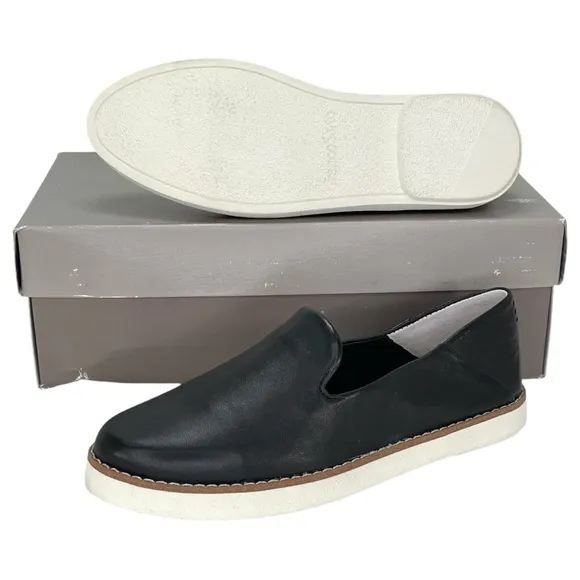 Franco Sarto Iconic Black Leather Womens Loafers Size 5M