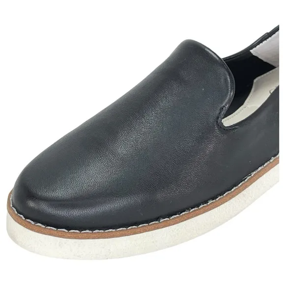 Franco Sarto Iconic Black Leather Womens Loafers Size 5M