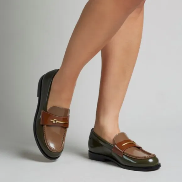 Franco Sarto Riley Loafer In Black Croc Print Leather