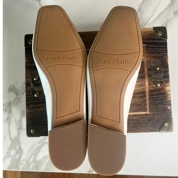 Franco Sarto Vana Ballet Flats in White Leather