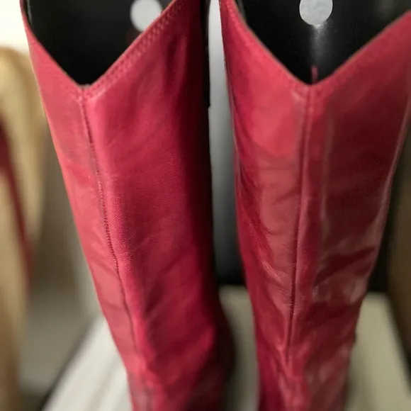 FRANCO SARTO WALINDA NWOT AUTHENTIC OXBLOOD RED SOFT LEATHER COWBOY BOOTS
