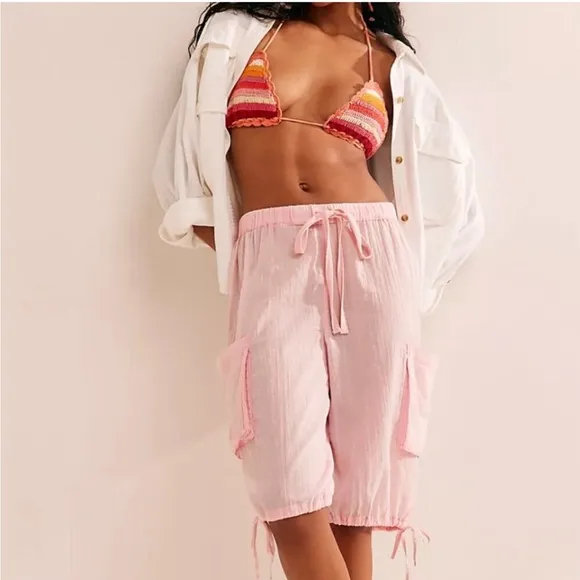 Free People Cargo Inspired Beach Shorts