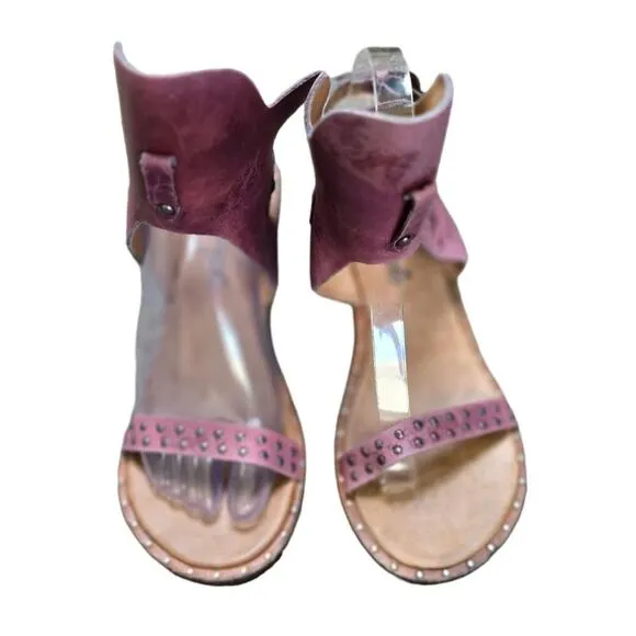 Free people Happiness Heeled Sandals size 39 missing top strap see photos