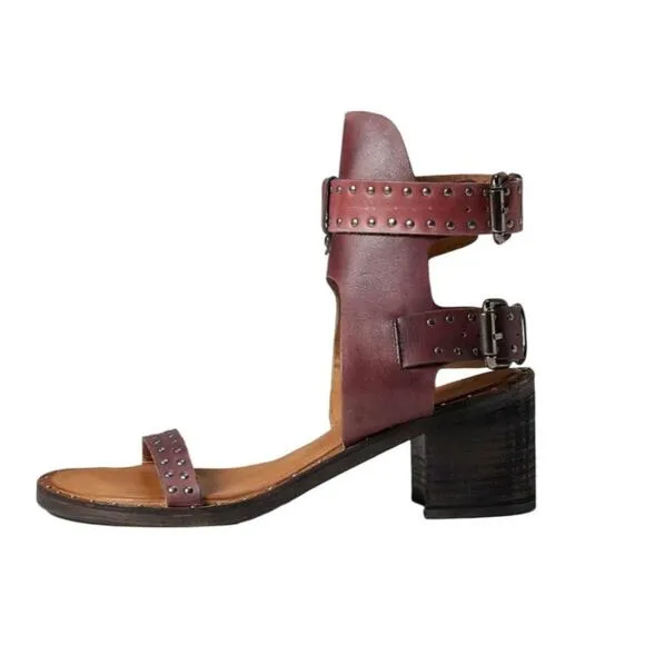 Free people Happiness Heeled Sandals size 39 missing top strap see photos
