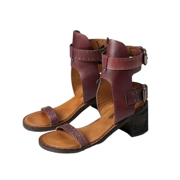Free people Happiness Heeled Sandals size 39 missing top strap see photos