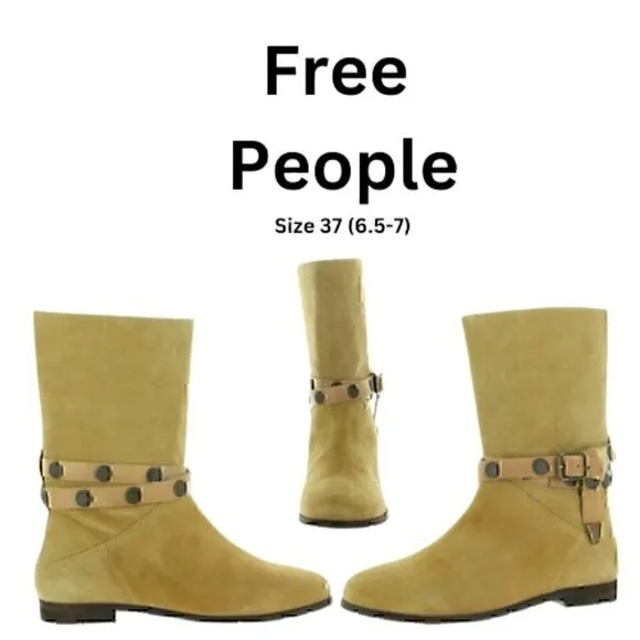 Free People Hayden Suede Pull On Ankle Boots Size 37(6.5-7)