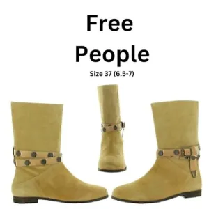 Free People Hayden Suede Pull On Ankle Boots Size 37(6.5-7)