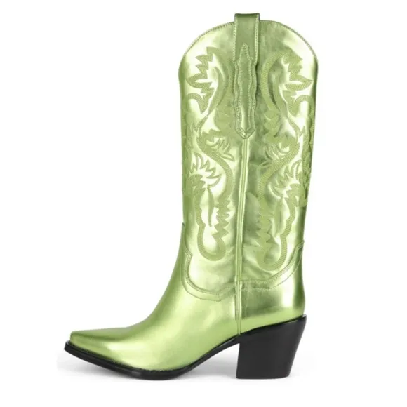 FREE PEOPLE Jeffrey Campbell  Dagget Metallic Western Boots Size 6