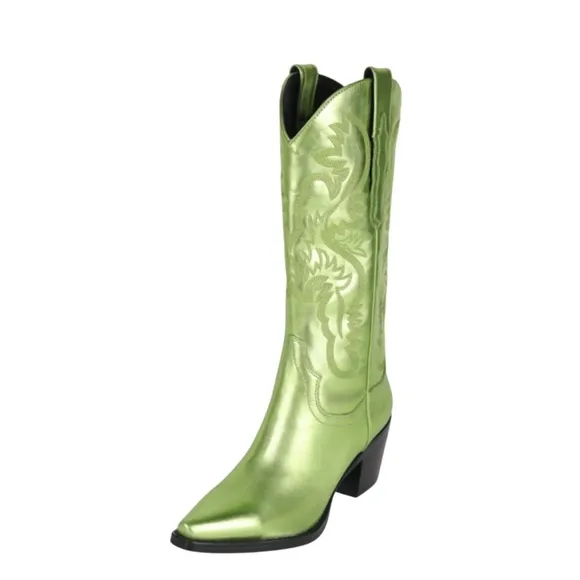 FREE PEOPLE Jeffrey Campbell  Dagget Metallic Western Boots Size 6