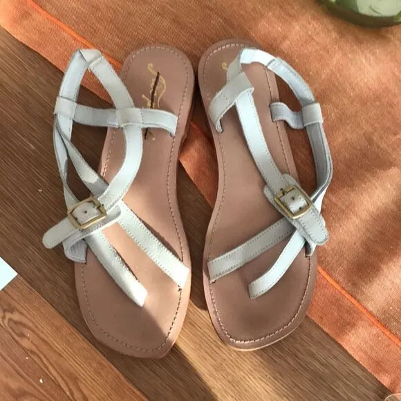 Free People La Risa Flat White Sandals size 41