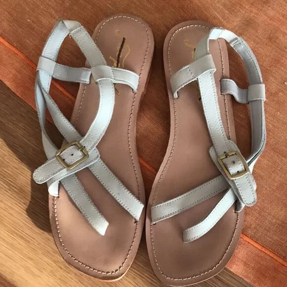 Free People La Risa Flat White Sandals size 41