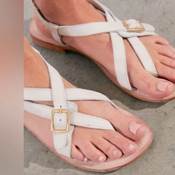 Free People La Risa Flat White Sandals size 41