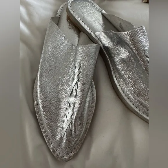 FREE PEOPLE LEATHER NOVA FLAT SLIDE SHOE