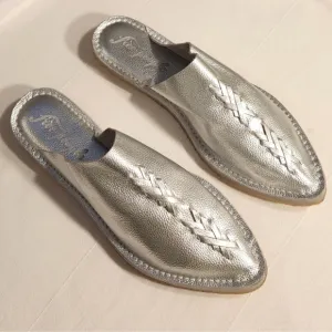 FREE PEOPLE LEATHER NOVA FLAT SLIDE SHOE