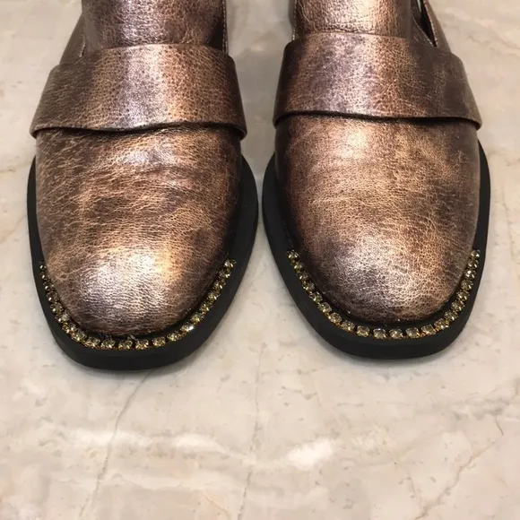 FREE PEOPLE Rose Gold Sling Back Flat Loafers Size 9