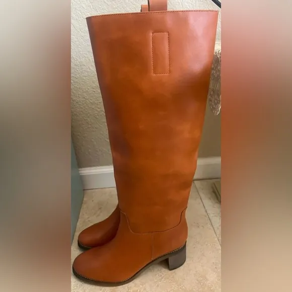 Free people Tabby Knee High Pull On Leather Boots US 12 New