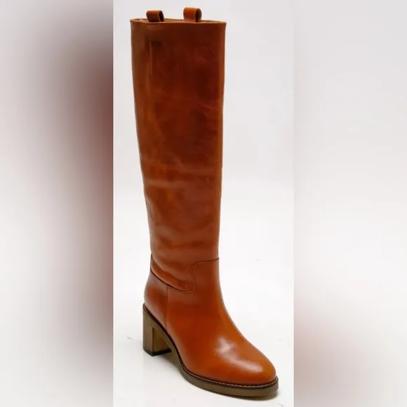 Free people Tabby Knee High Pull On Leather Boots US 12 New