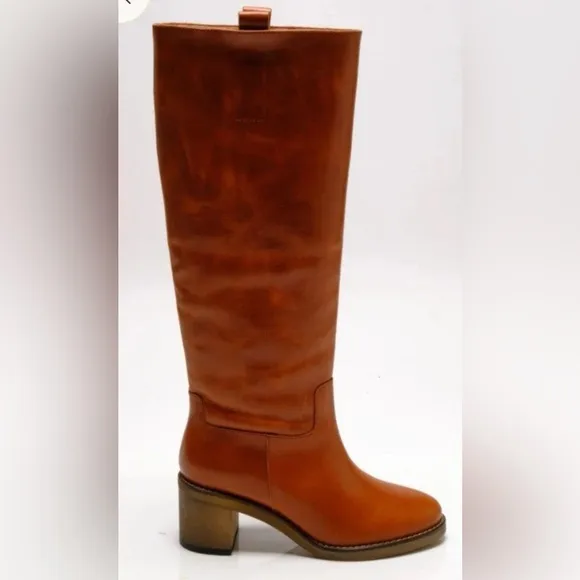 Free people Tabby Knee High Pull On Leather Boots US 12 New