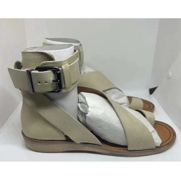 FREE PEOPLE Vale Boot Bohemian Leather Sandals In Bone