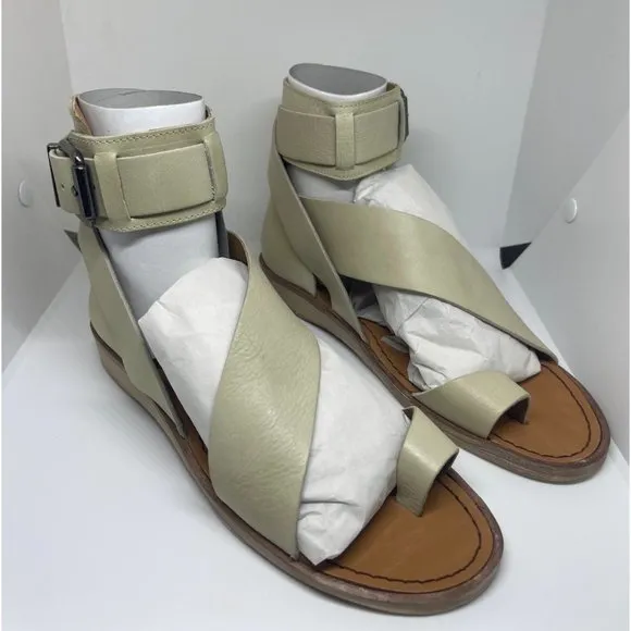 FREE PEOPLE Vale Boot Bohemian Leather Sandals In Bone
