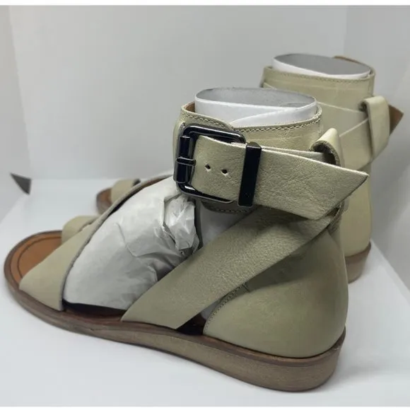 FREE PEOPLE Vale Boot Bohemian Leather Sandals In Bone