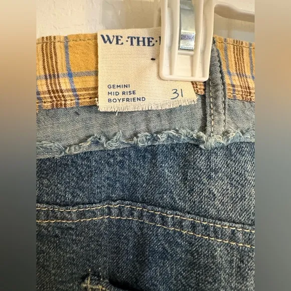 Free People We The Free Gemini Patched Pull-On Jeans NWT Size 31