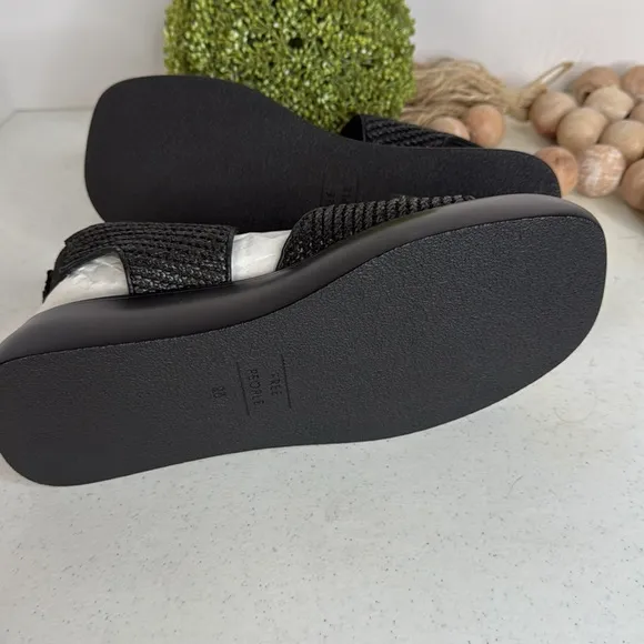 Free People Women's Mandi Weave Sandal Black Sz 9.5