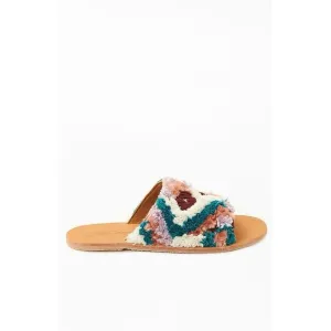 Free People Womens Yuma Woven Mules Wisteria Combo Purple Blue Size 37.5 Boho