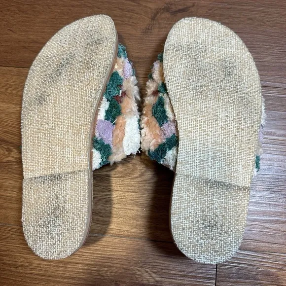 Free People Womens Yuma Woven Mules Wisteria Combo Purple Blue Size 37.5 Boho