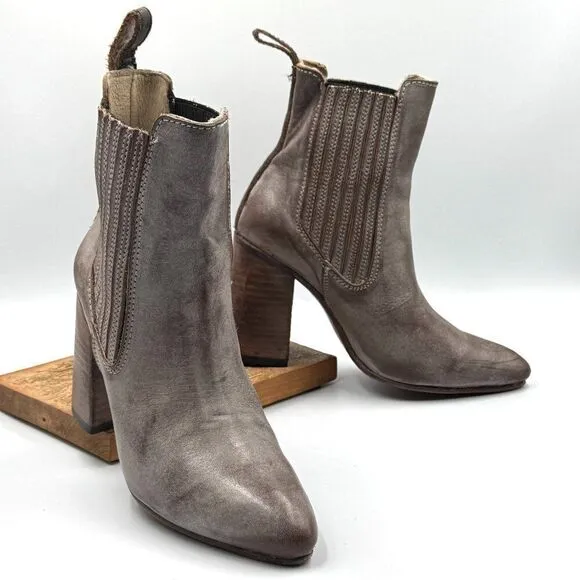Freebird By Steven Janelle Distressed Leather Ankle Boots