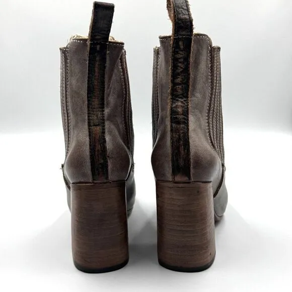Freebird By Steven Janelle Distressed Leather Ankle Boots