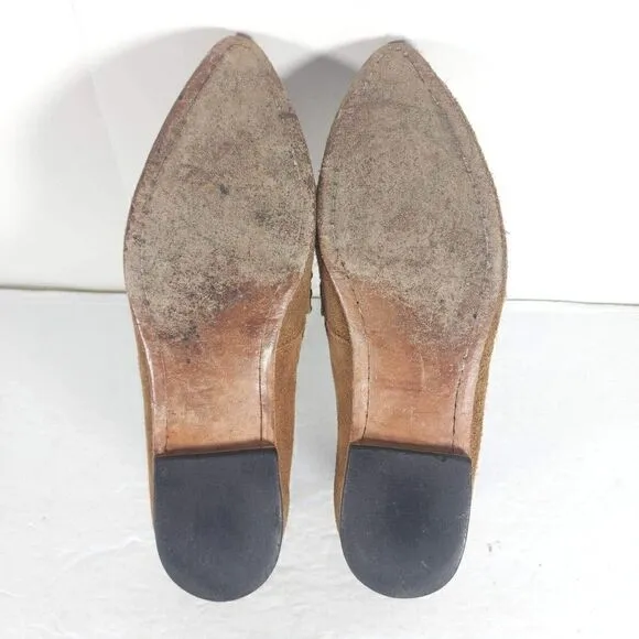 Freebird By Steven Women's NATIV US 8 Brown Leather Distressed Slip On Flats
