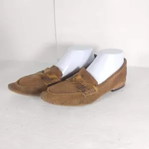 Freebird By Steven Women's NATIV US 8 Brown Leather Distressed Slip On Flats