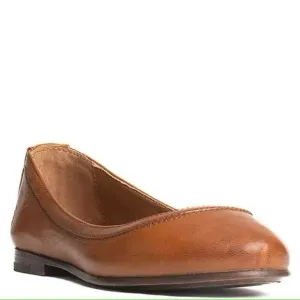 Frye $158 Carson Ballet Leather Slip-On Flats Cognac Sz 9.5 NIB!