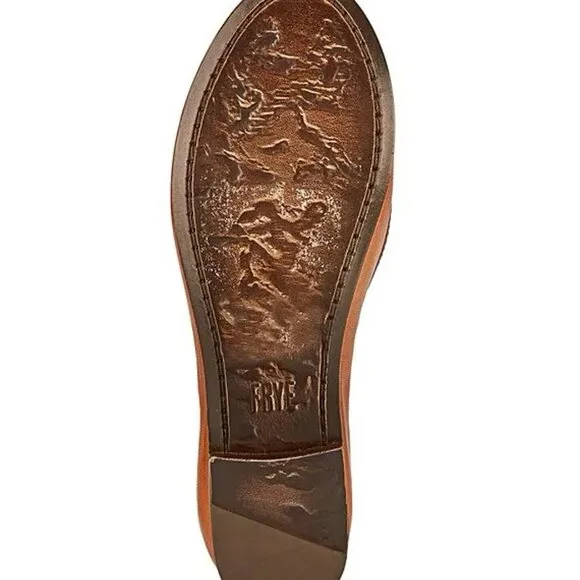 Frye $158 Carson Ballet Leather Slip-On Flats Cognac Sz 9.5 NIB!